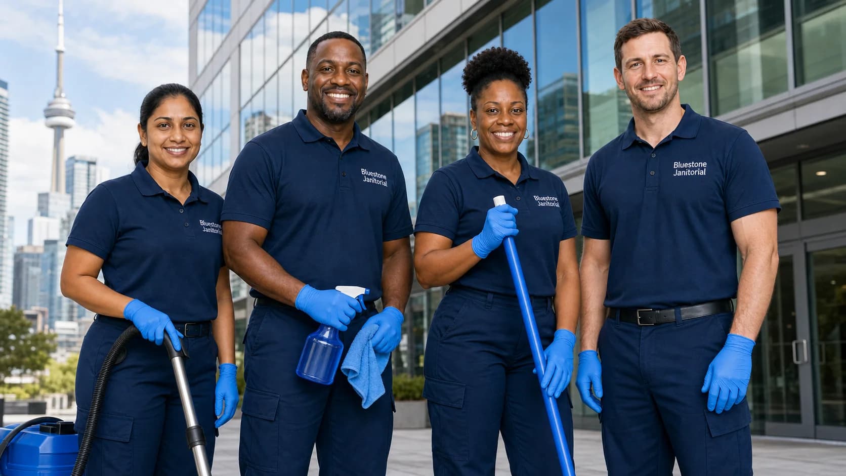 Bluestone Janitorial commercial cleaning team across the Greater Toronto Area